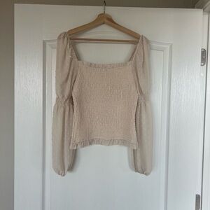 Promesa Women’s Cream Balloon Sleeve Blouse Size Small